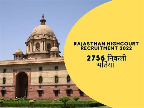 High Court Recruitment 2022 रजसथन हईकरट म आवदन करन क कल ह