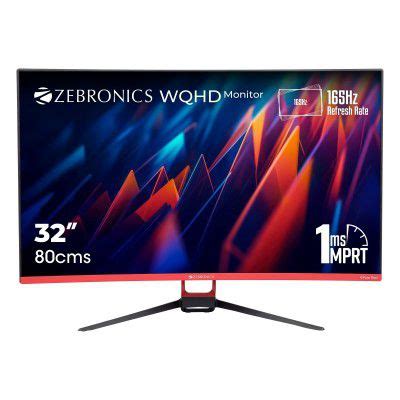 ZEBRONICS ZEB-S32A 32 inch WQHD 2K Curved 165Hz Gaming Monitor | Dealsmagnet.com