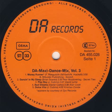 DA Maxi Dance Mix Vol 3 LP Plak Deform Müzik