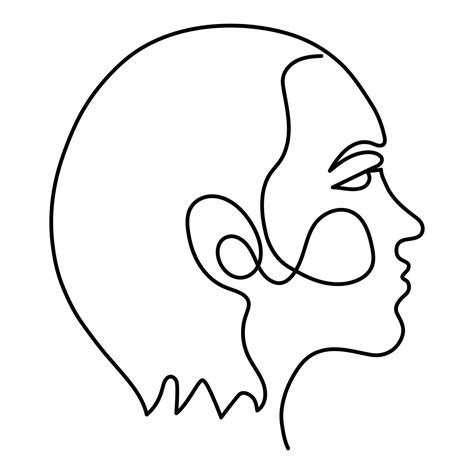 One line art face, modern contemporary minimalist abstract woman ...