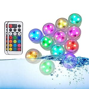 Rikiss Lot de 10 mini bougies LED submersibles étanches à piles avec