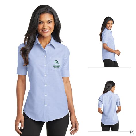 Customized Port Authority L659 Ladies Short Sleeve Superpro Oxford