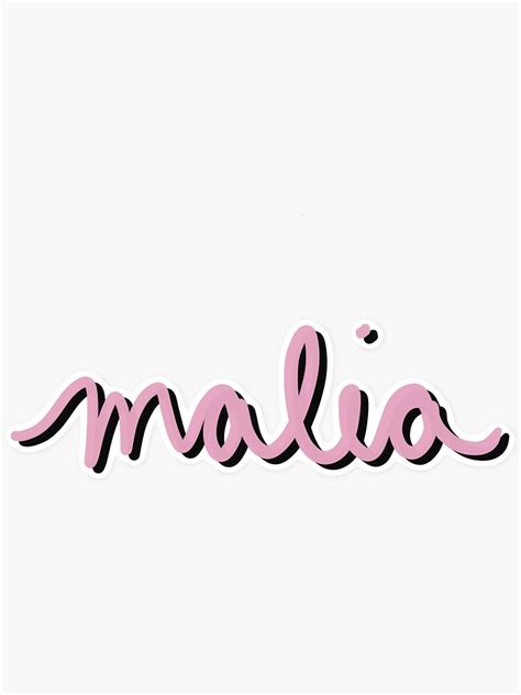 Malia Name Art Sticker For Sale By Arstymalia Redbubble