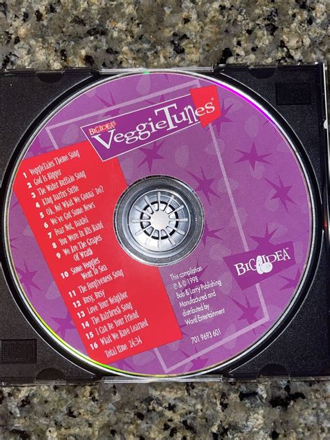 Veggietales Veggie Tunes Cd Word Distribution 1995 Big Idea 80688438425 Ebay