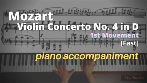 Mozart Violin Concerto No In D K St Mov Piano Accompaniment