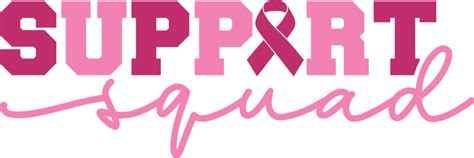 Support Squad Breast Cancer Awareness Tshirt Design Free Svg File For Members Svg Heart