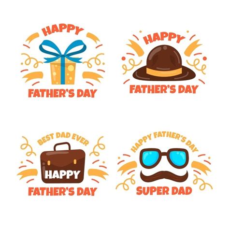 Free Vector Hand Drawn Father S Day Badge Collection