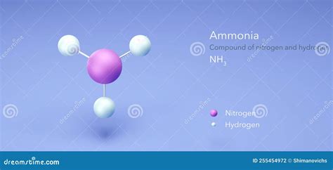 Ammonia Compound Nitrogen Hydrogen Molecular Structures 3d Model