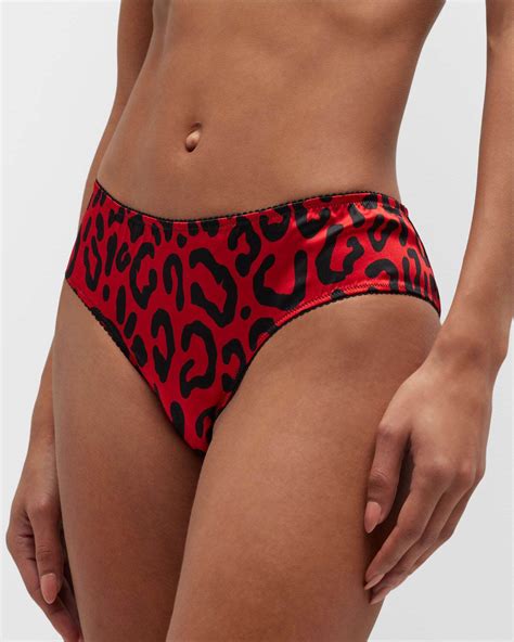 Buy Dolce And Gabbana Leopard Print Silk Satin Briefs Blk Red Pr At 64