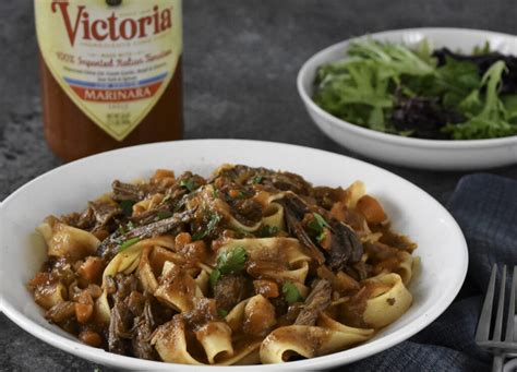 slow cooker beef ragu  pappardelle victoria foods