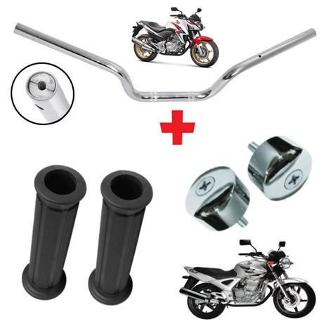 Kit Guid O Peso Cromado Manopla Moto Cbx Twister Cb Submarino