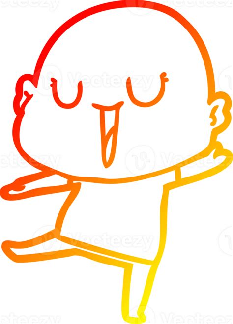 Warm Gradient Line Drawing Of A Happy Cartoon Bald Man 40080719 Png