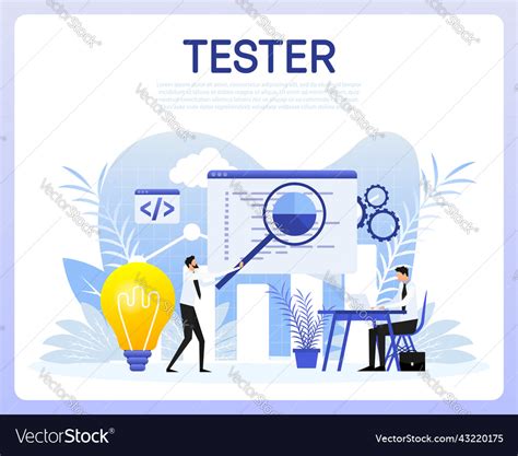 tester people great design   purposes flat vector image