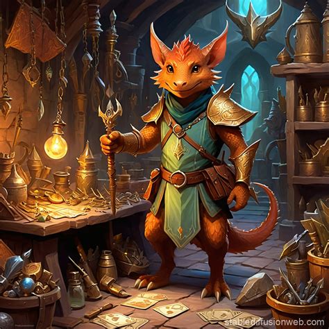 Draconic Kobold Tinkerer Amidst Tools Stable Diffusion Online