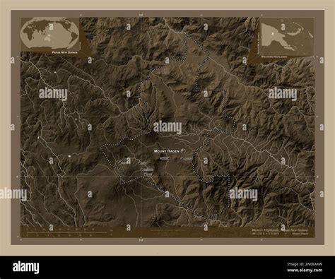 Western Highlands Province Of Papua New Guinea Elevation Map Colored