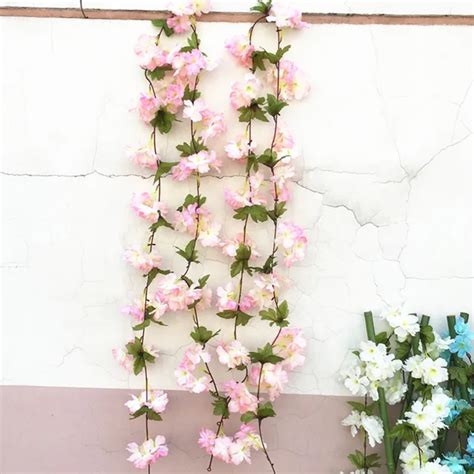 One Cherry Blossom Vine Artificial Cherry 7086 Fake Sakura Vines For