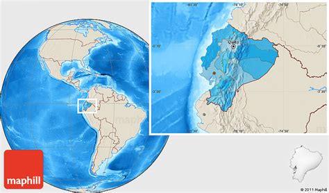 Political Location Map Of Ecuador Shaded Relief Outside