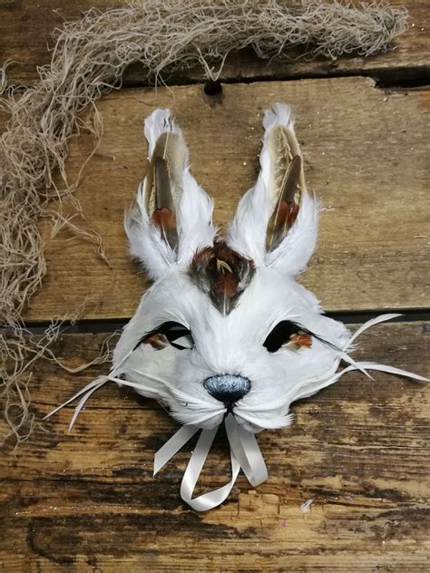 Children's Luxury White Rabbit Mask - Bespoke Masks, Headdresses ...