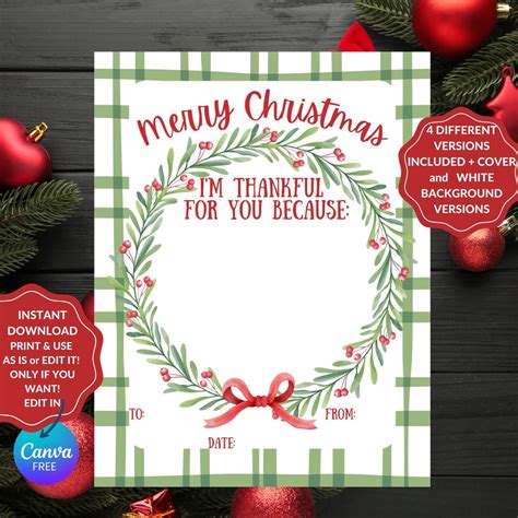 Christmas Appreciation Printable Christmas Printable From - Etsy