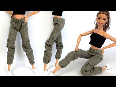 DIY BARBIE CLOTHES | How to Make Easy Doll Clothes | Top and Cargo Pants | Sewing barbie clothes ...