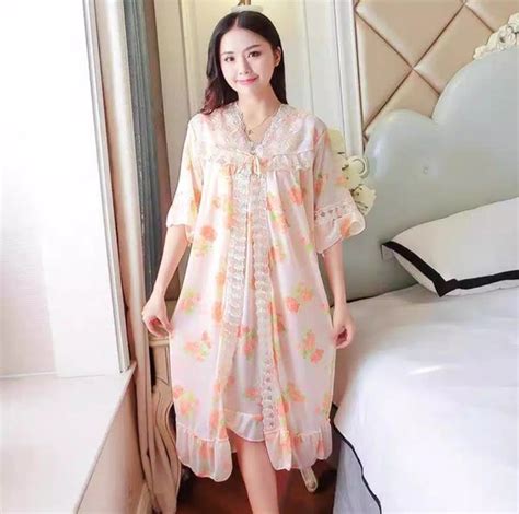 Jual Ska Sexy Lingerie Orange Kimono Dress Motif Bunga Kimono Full