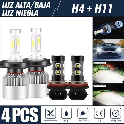 Kit De Focos Led 8000lm Luz Alta Baja Niebla Para Nissan Cuotas Sin