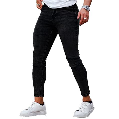 Pantalones Vaqueros Ajustados Para Hombre Pantal N De Mezclilla Cl Sico