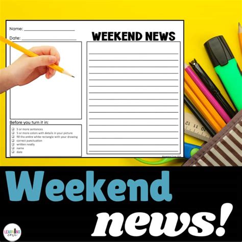 weekend news writing activity print    graphic organizers