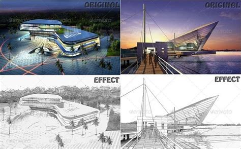 Architecture Sketch Art Photoshop Action - Diy And Crafts