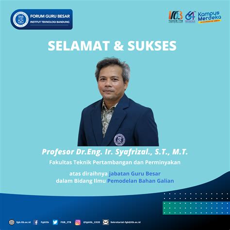 selamat  sukses prof dreng ir syafrizal st mt forum guru