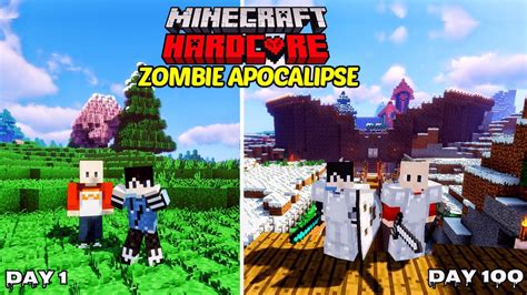 100 HARI MINECRAFT HARDCORE ZOMBIE APOCALYPSE YouTube