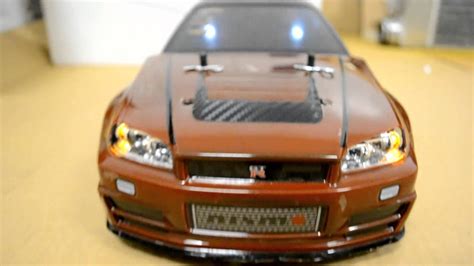 Tamiya 110 Scale Rc Nissan Gtr R34 Skyline V Spec Wit Gt Power Led