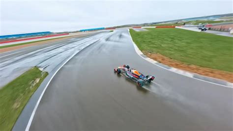 World S Fastest Camera Drone Chases Max Verstappen Around Silverstone