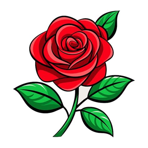 Premium Vector Red Rose Flower Vector Illustration