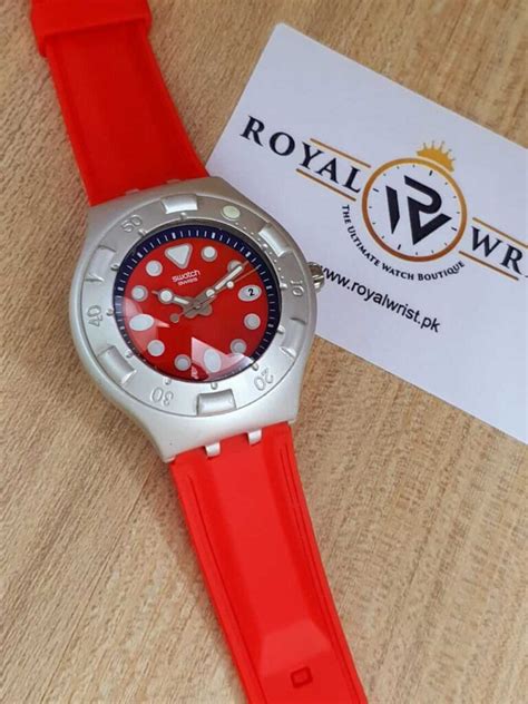 Swatch Kids Swiss Made Quartz Red Dial 44mm Watch Yds4008 Royalwristpk