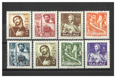 Macao 1951 Portraits Set8 Stamps Scott 35360 Mlh Rw479