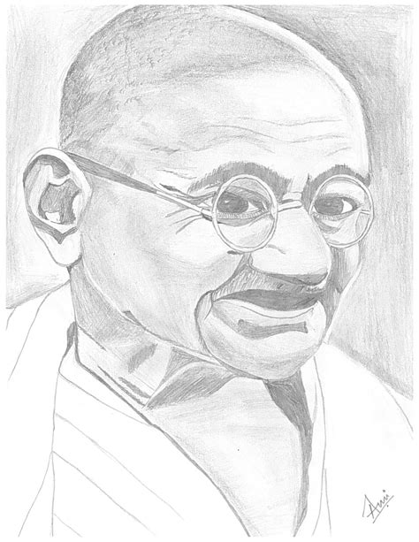 Pencil Sketch Of Mahatma Gandhi at PaintingValley.com | Explore ...