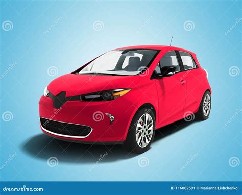 Modern Sporty Electric Car Hatchback Red for Family 3d Render on Stock Illustration ...