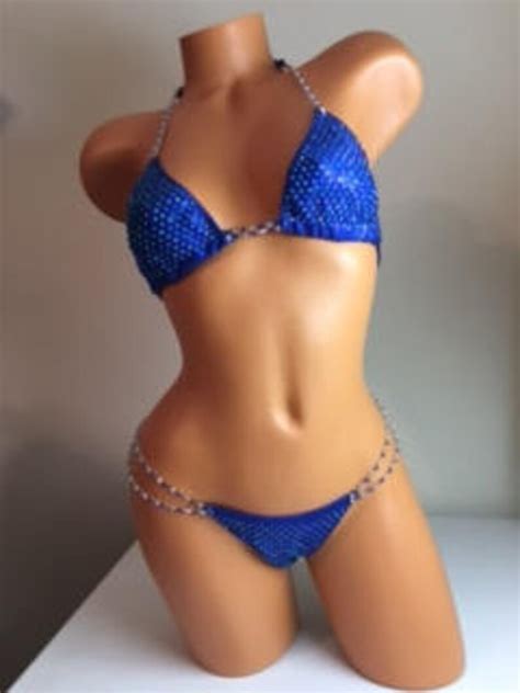 Competition Bikini Royal Blue Npc Ifbb Ocb Competition Etsy