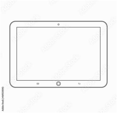 Tablet Computer Outline Icon Modern Vector Tablet Wireframe Template