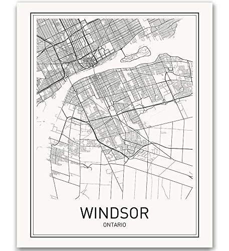 Windsor Poster, Windsor Map, Map of Windsor, City Map Posters, Modern ...