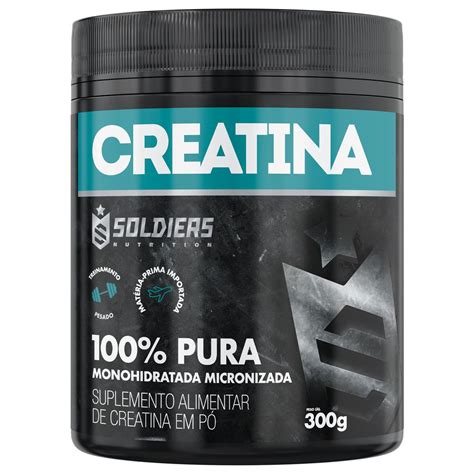 Creatina Monohidratada Pote 300g 100 Pura Importada Soldiers Nutr