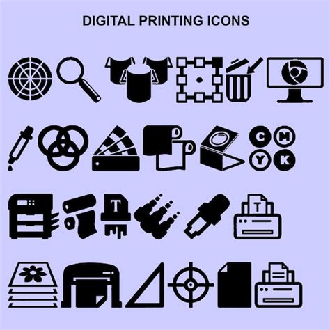 Premium Vector Set Of Digital Printing Icons Vector