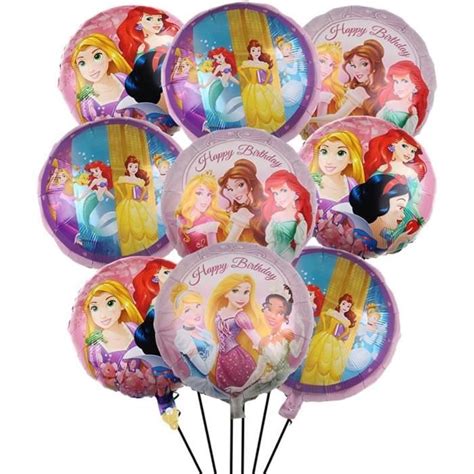 9pcs Princesse Helium Ballon Fête Danniversaire De Bébé Decoratio