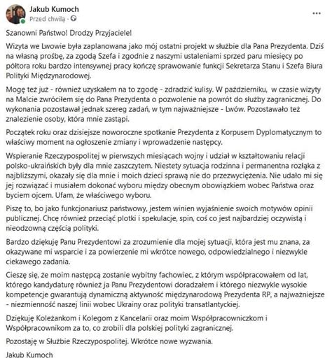 Jakub Kumoch On Twitter Zadanie Wykonane Panie Prezydencie