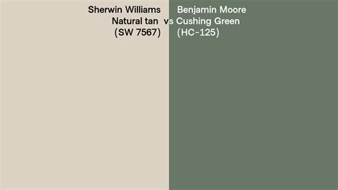 Sherwin Williams Natural Tan Sw Vs Benjamin Moore Cushing Green