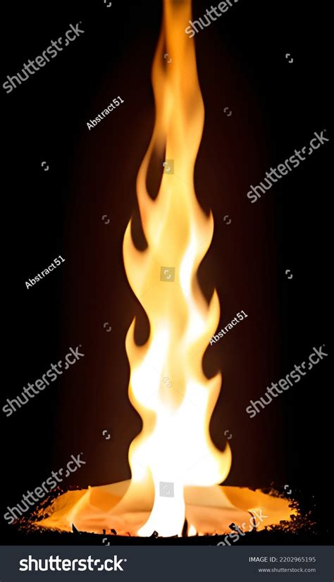 Fire Flames Isolated On Black Background Stock Illustration 2202965195 ...