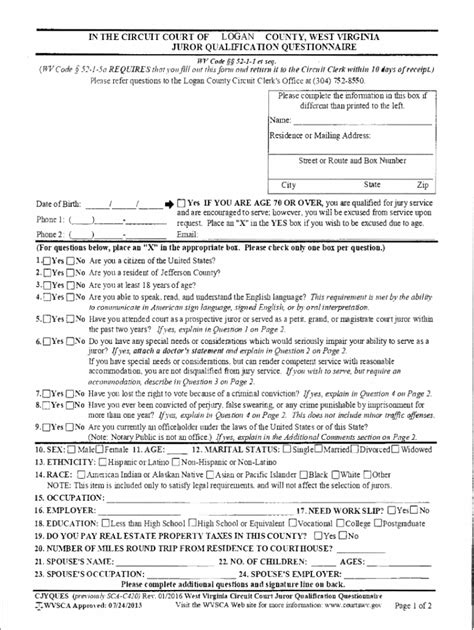 Fillable Online I Have To Fill Out A Juror Questionnaire But There Are Two Fax Email Print