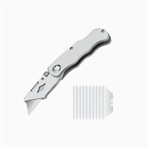 Heavy duty utility knife, industrial grade, with 10 pcs extra blades