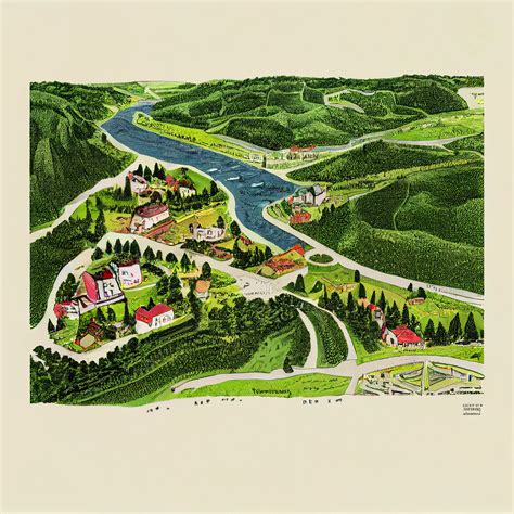 Illustrated Map Of Small Village – AI Art Gallery